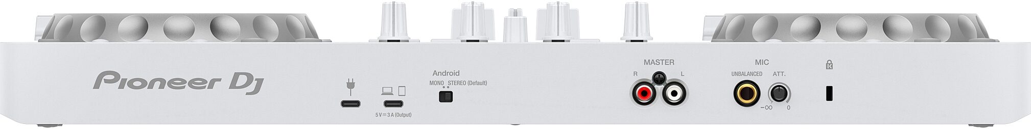 Pioneer DJ DDJ-FLX4 DJ Controller, White, Action Position Back