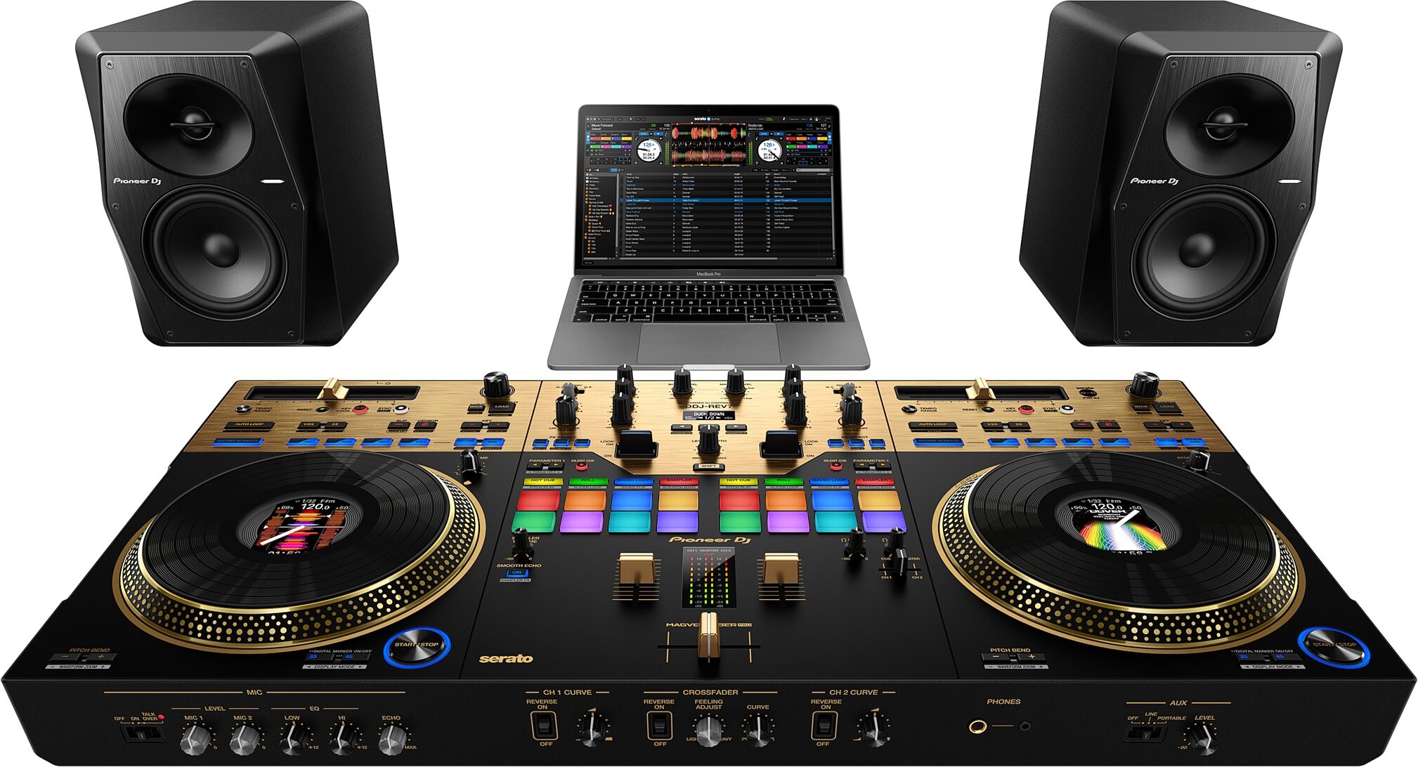 Pioneer DJ DDJ-REV7 DJ Controller, Gold, Action Position Back