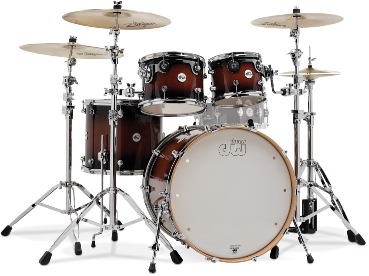Drum Workshop Design Series Shell Kit, 4-Piece, Tobacco Burst, view