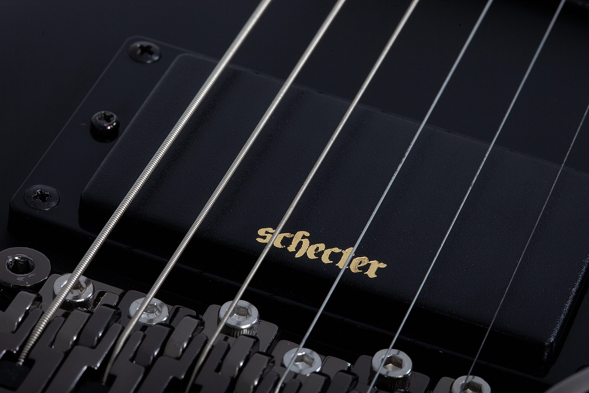 Schecter Demon-6 FR-S Electric Guitar, Aged Black Satin, Action Position Back