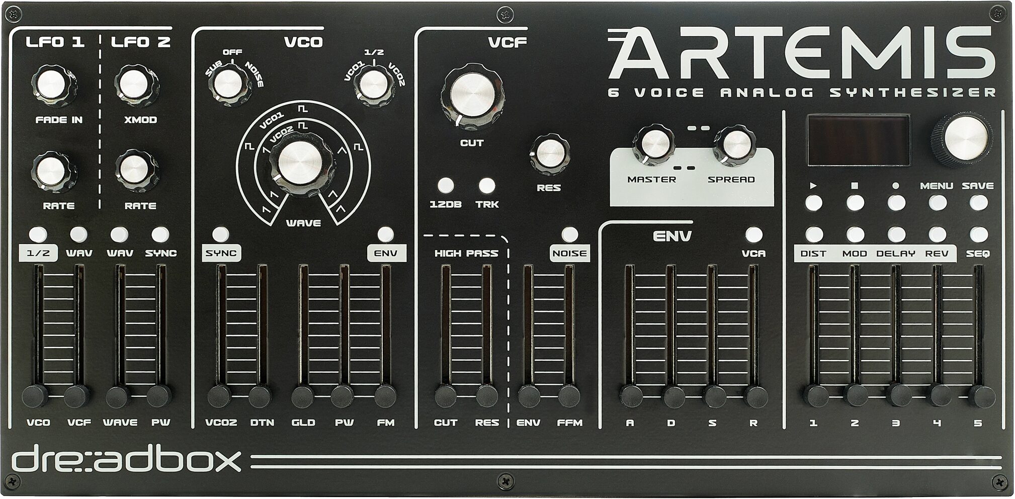 Dreadbox Artemis 6-Voice Analog Synthesizer Module, New, Action Position Back