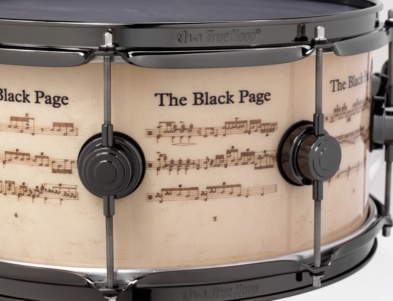 Drum Workshop Icon Bozzio/Zappa Black Page Snare Drum, View 3