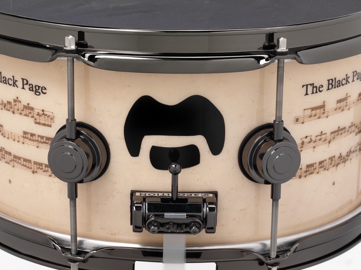 Drum Workshop Icon Bozzio/Zappa Black Page Snare Drum, View 2