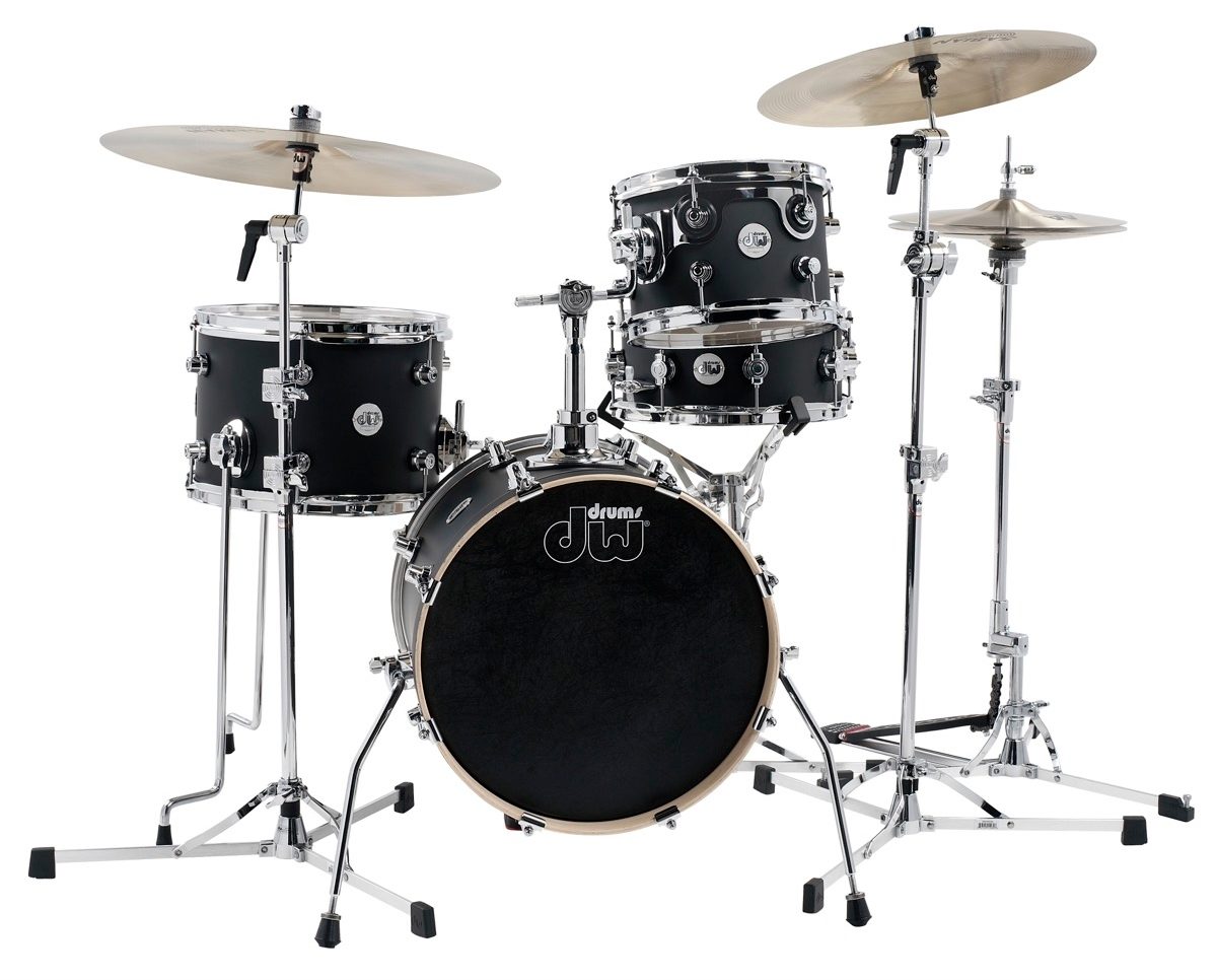 Drum Workshop DDLG1604 Design Series Mini-Pro 16 Drum Shell Kit, 4-Piece, Satin Black