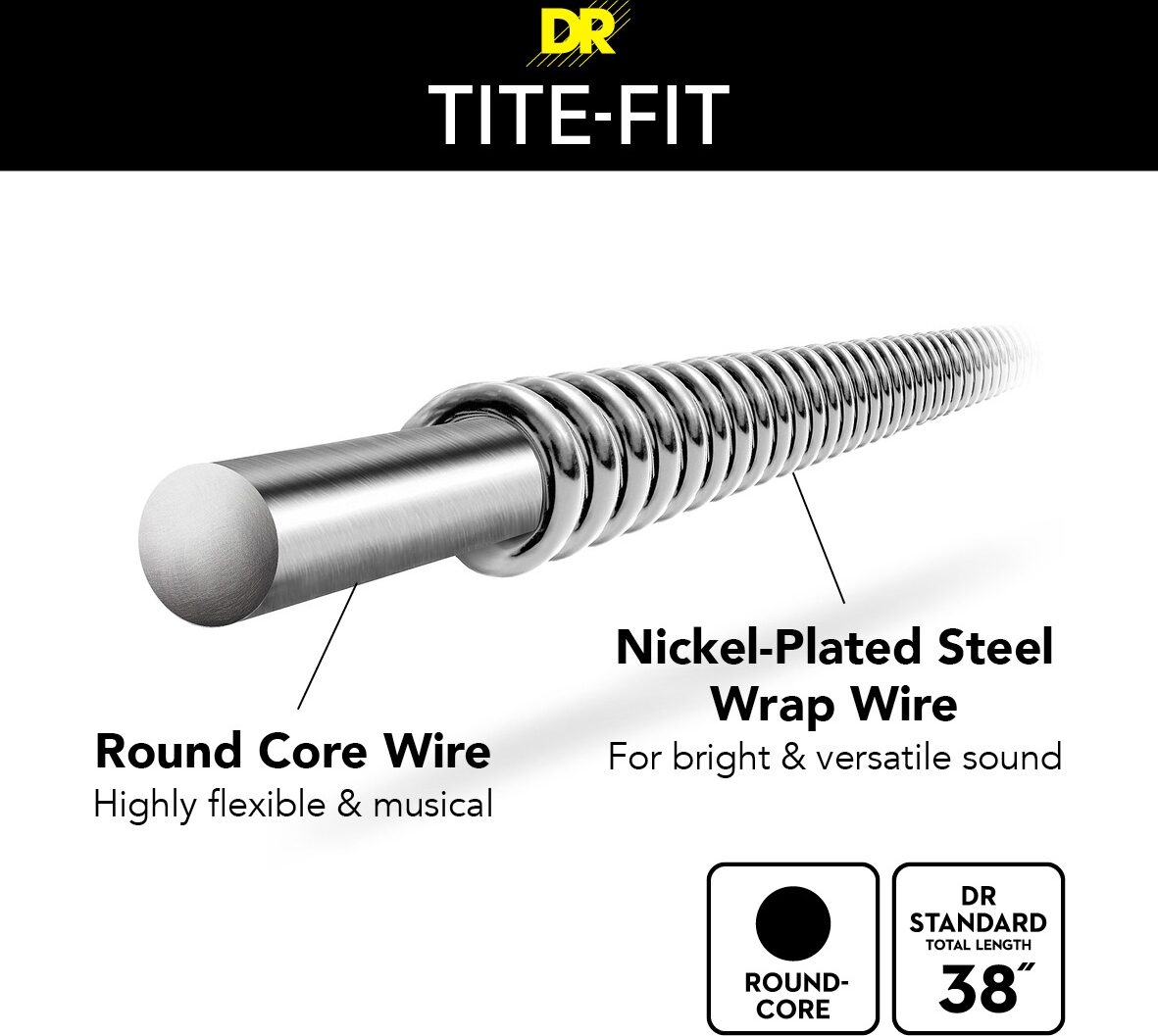 DR Strings Tite-Fit Electric Guitar Strings, BT-10, Detail Back