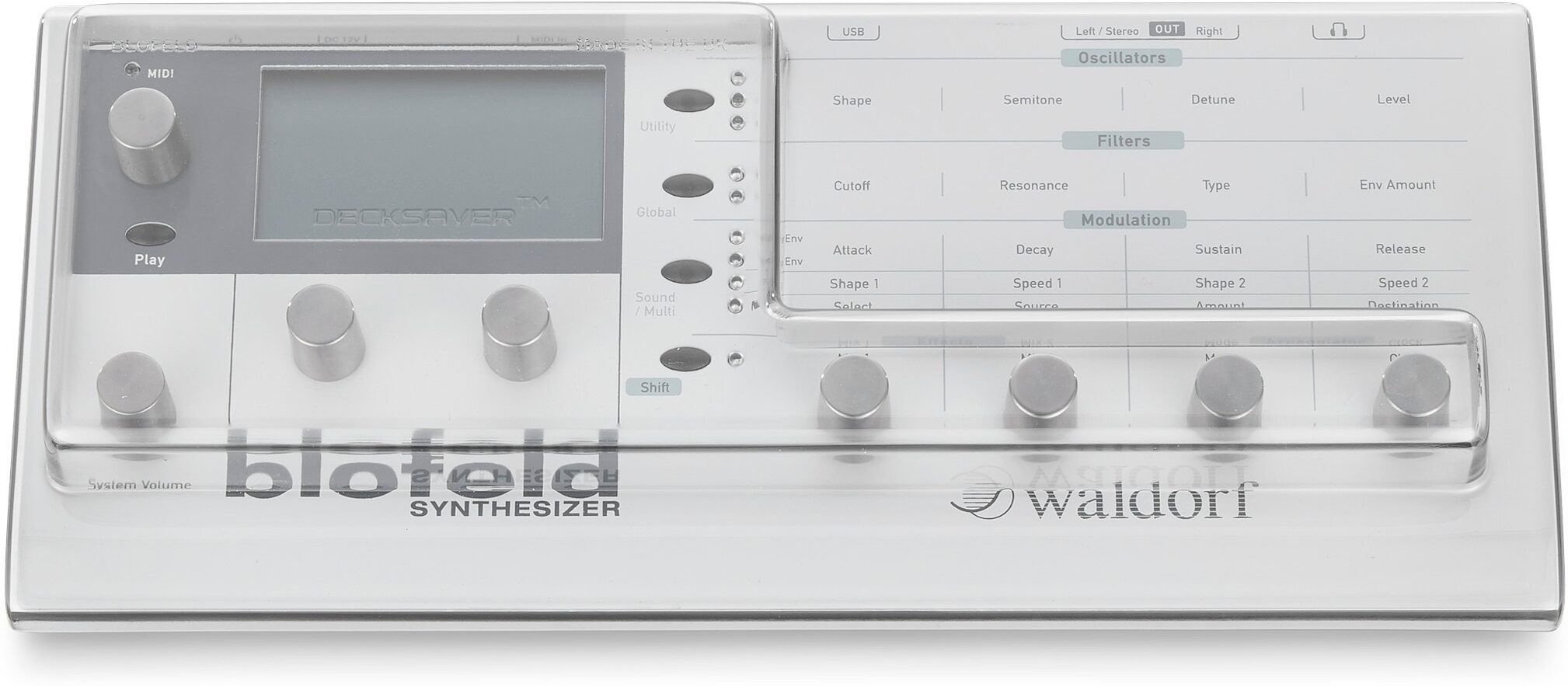Decksaver Cover for Waldorf Blofeld and Pulse 2, Action Position Back