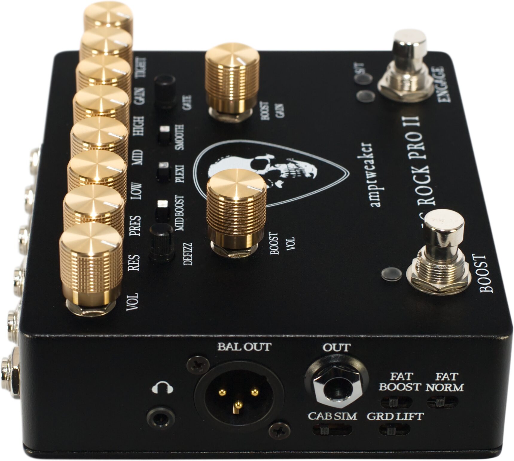 Amptweaker Big Rock Pro II Distortion and Overdrive Pedal, Action Position Back