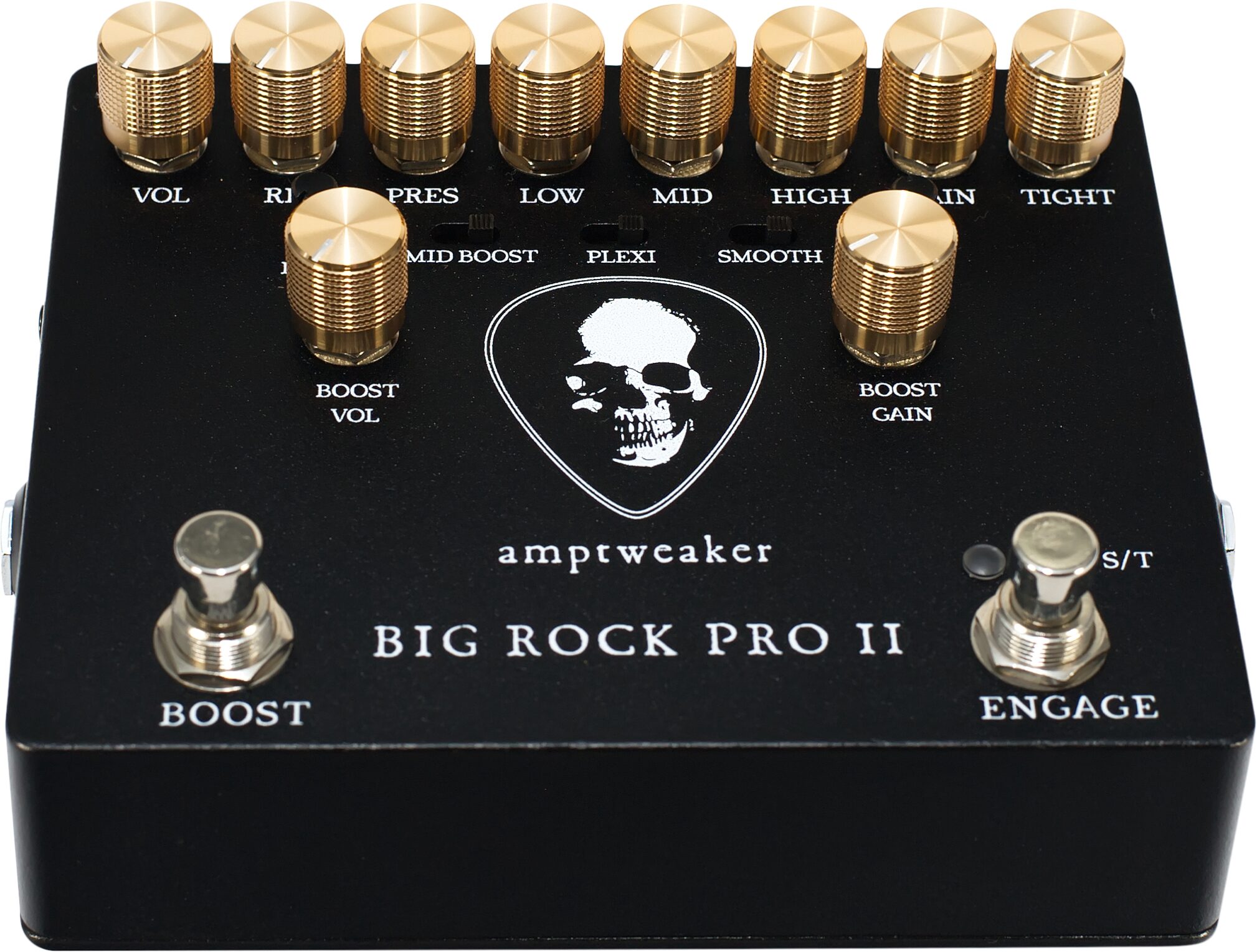 Amptweaker Big Rock Pro II Distortion and Overdrive Pedal, Action Position Back