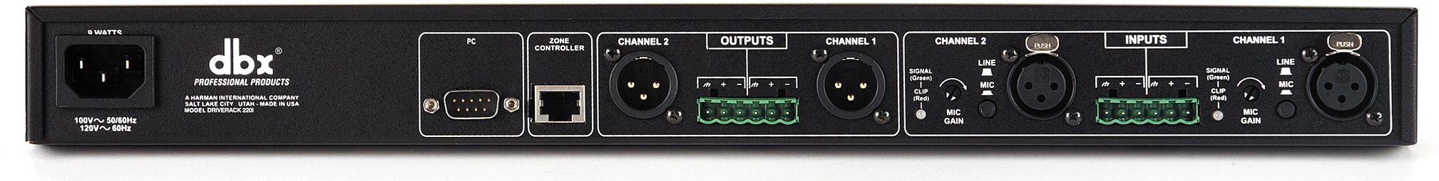 dbx DriveRack 220i System Processor, Rear