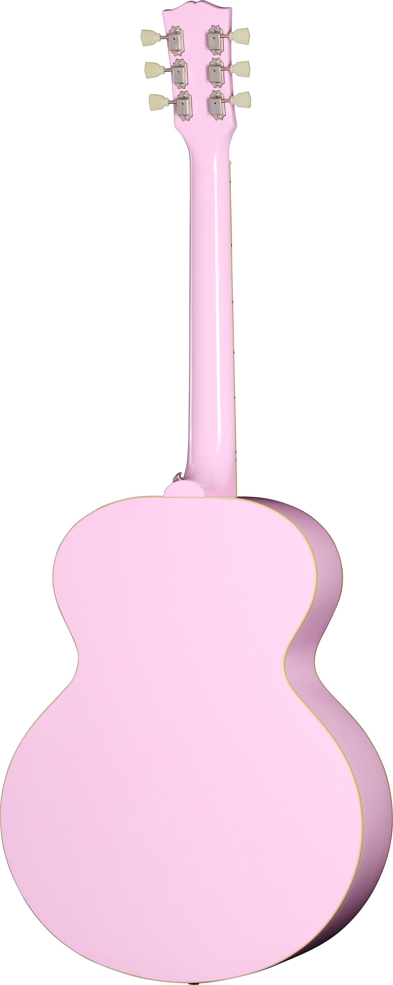 Epiphone J-180 LS Acoustic-Electric Guitar (with Case), Jumbo Pink, Action Position Back