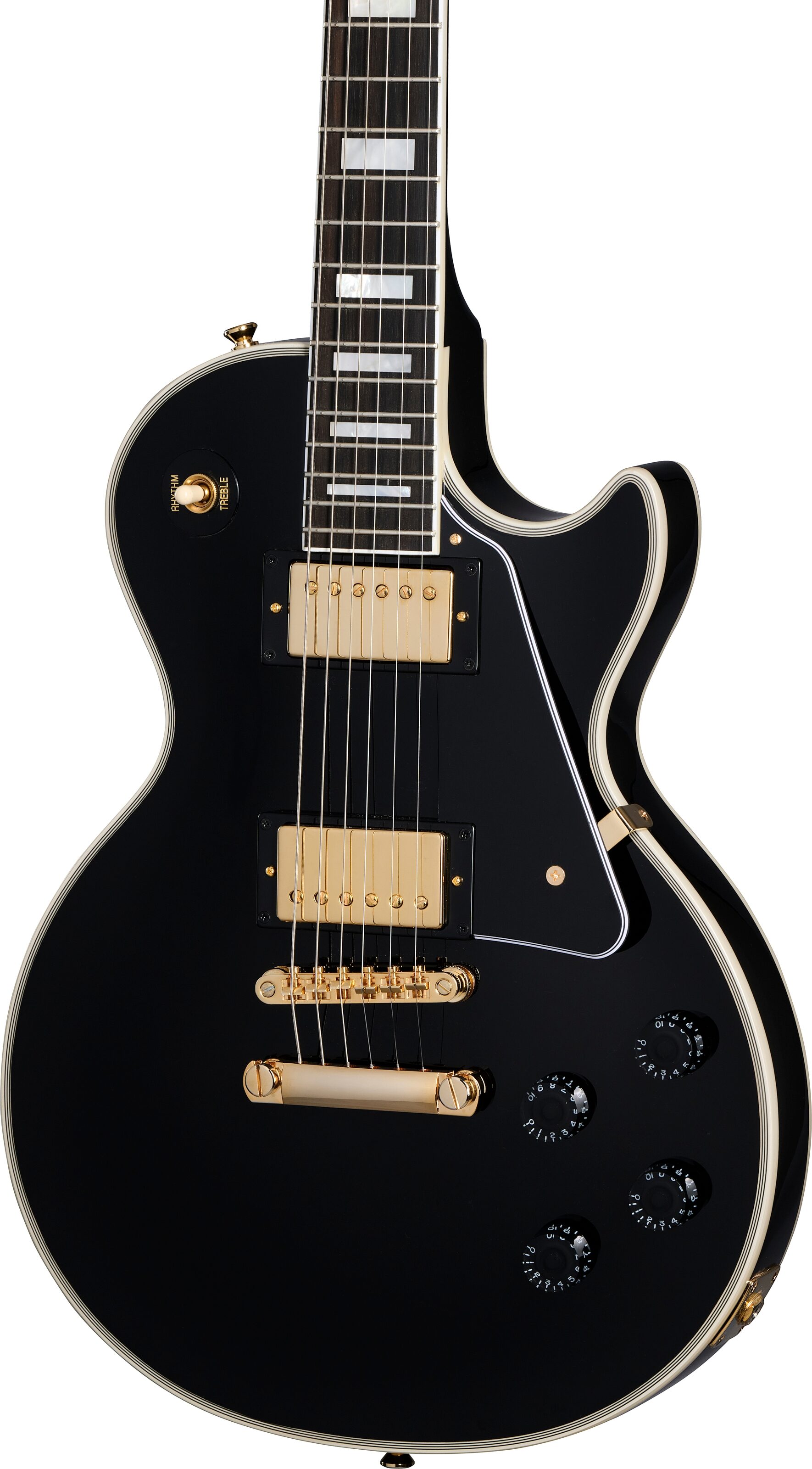 Epiphone Inspired by Gibson Custom Les Paul Custom, Ebony, Open Box (Very Good), Action Position Back