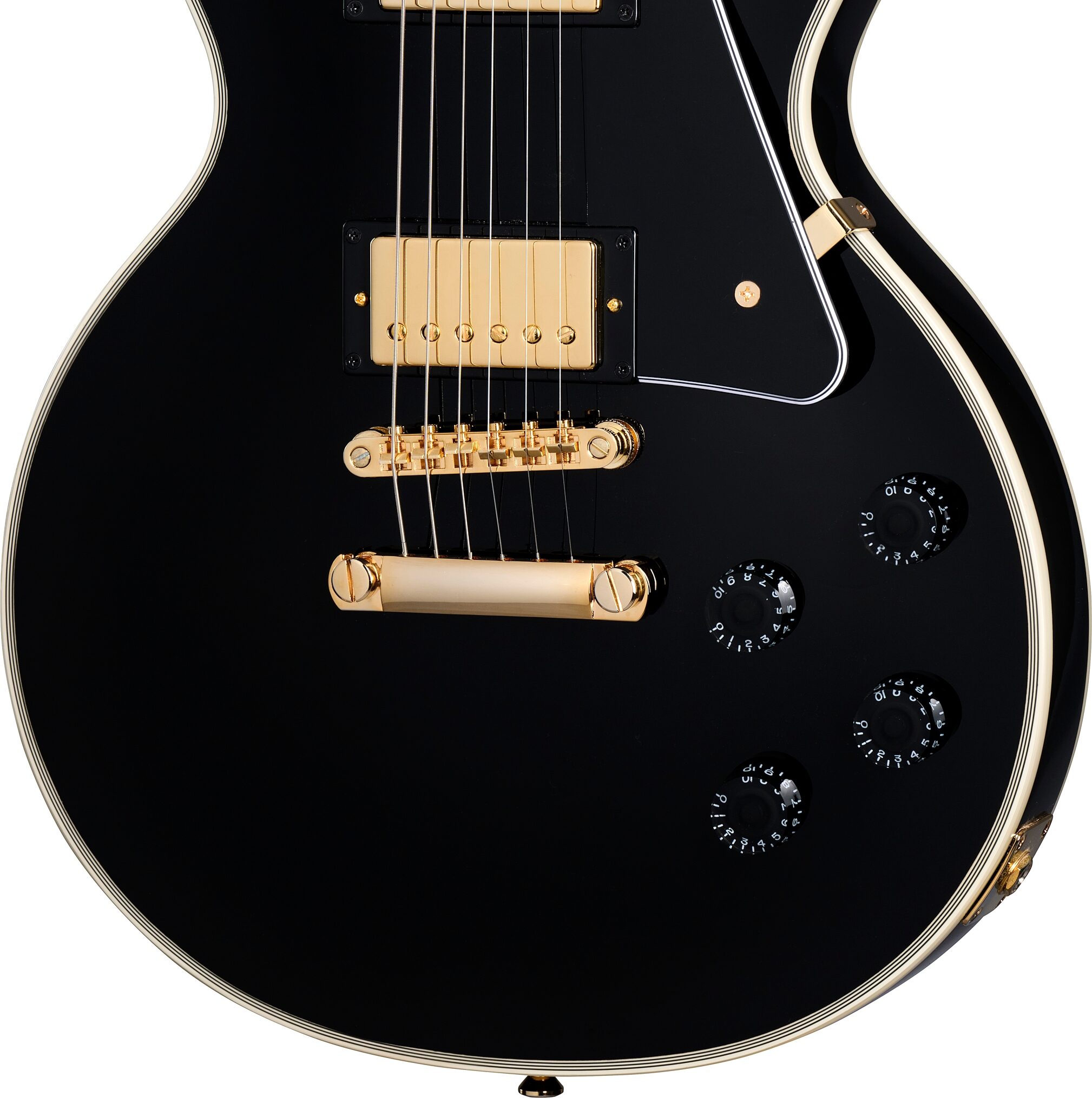 Epiphone Inspired by Gibson Custom Les Paul Custom, Ebony, Open Box (Very Good), Action Position Back