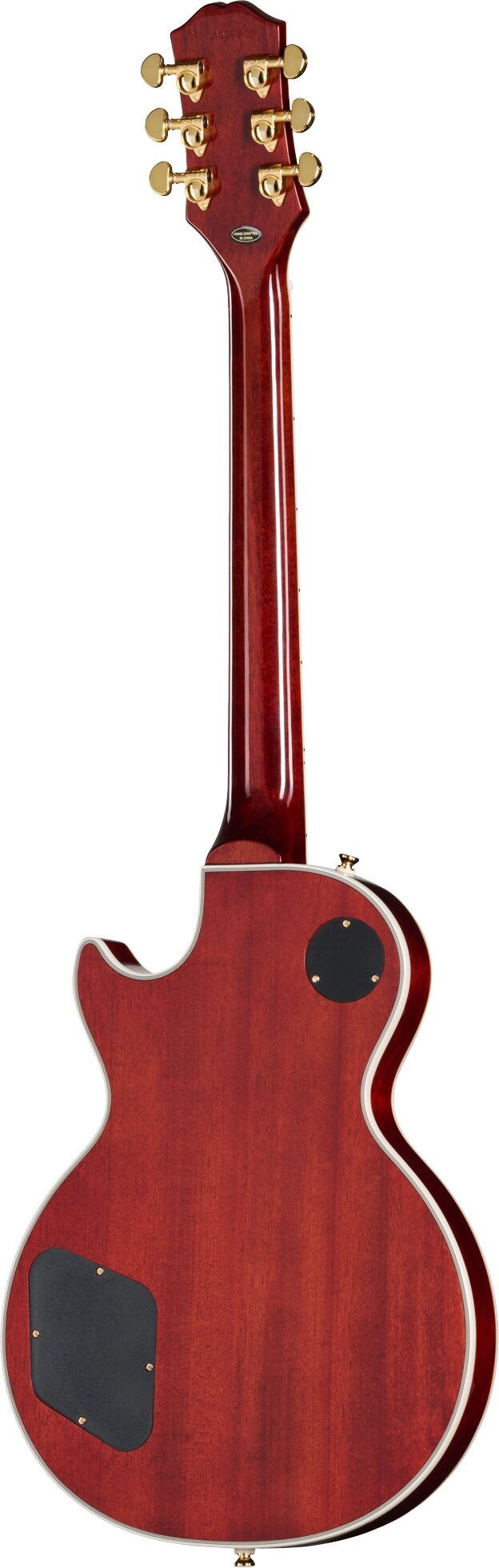 Epiphone Exclusive Les Paul Custom AAA Quilt Top Electric Guitar (with Gig Bag), Heritage Cherry Sunburst, Action Position Back