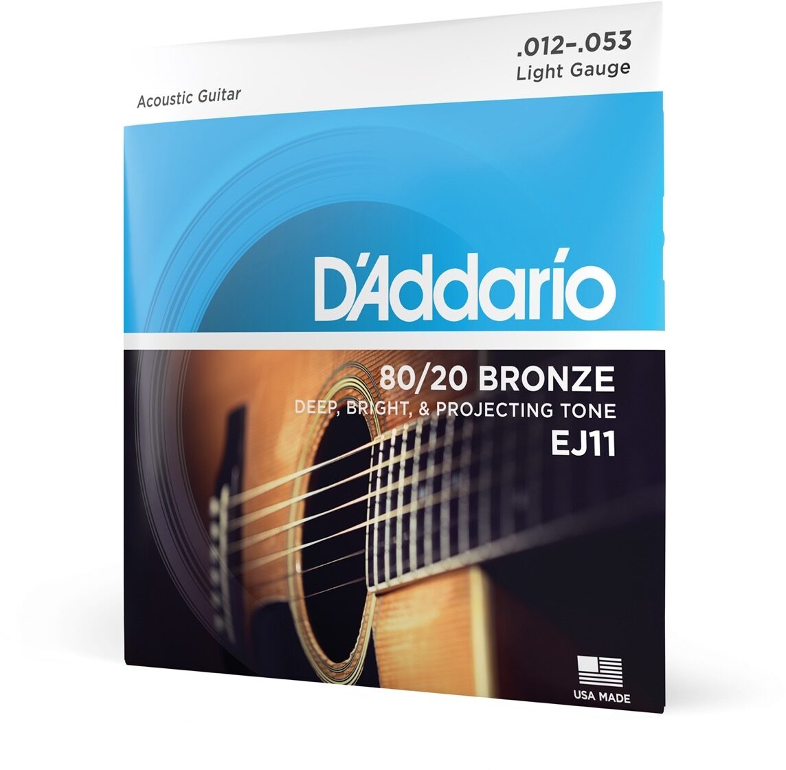 D'Addario 80/20 Bronze Acoustic Guitar Strings, Light, 12-53, EJ11, main