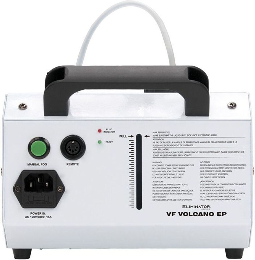 Eliminator Lighting VF Volcano EP Fog Machine, New, Action Position Back