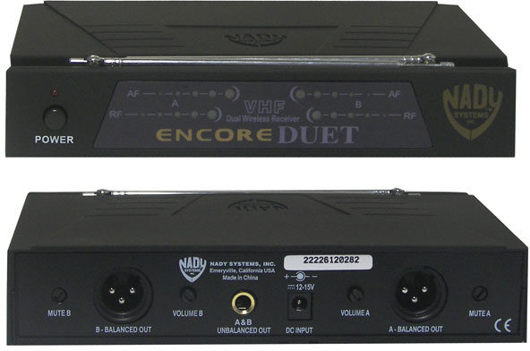 Nady Encore Duet Dual Handheld Wireless System, Receiver