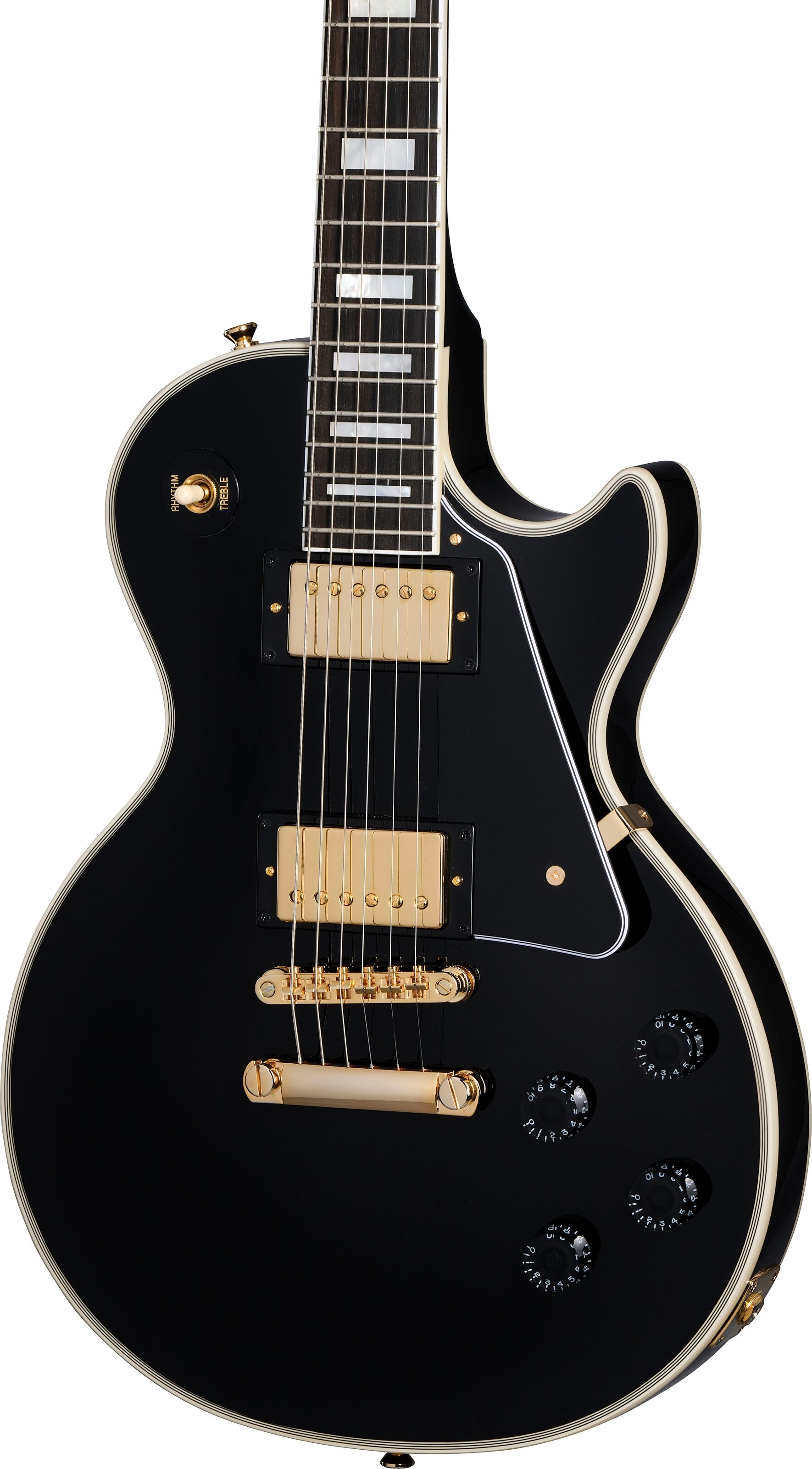 Epiphone Inspired by Gibson Custom Les Paul Custom, Ebony, Open Box (Very Good), Action Position Back