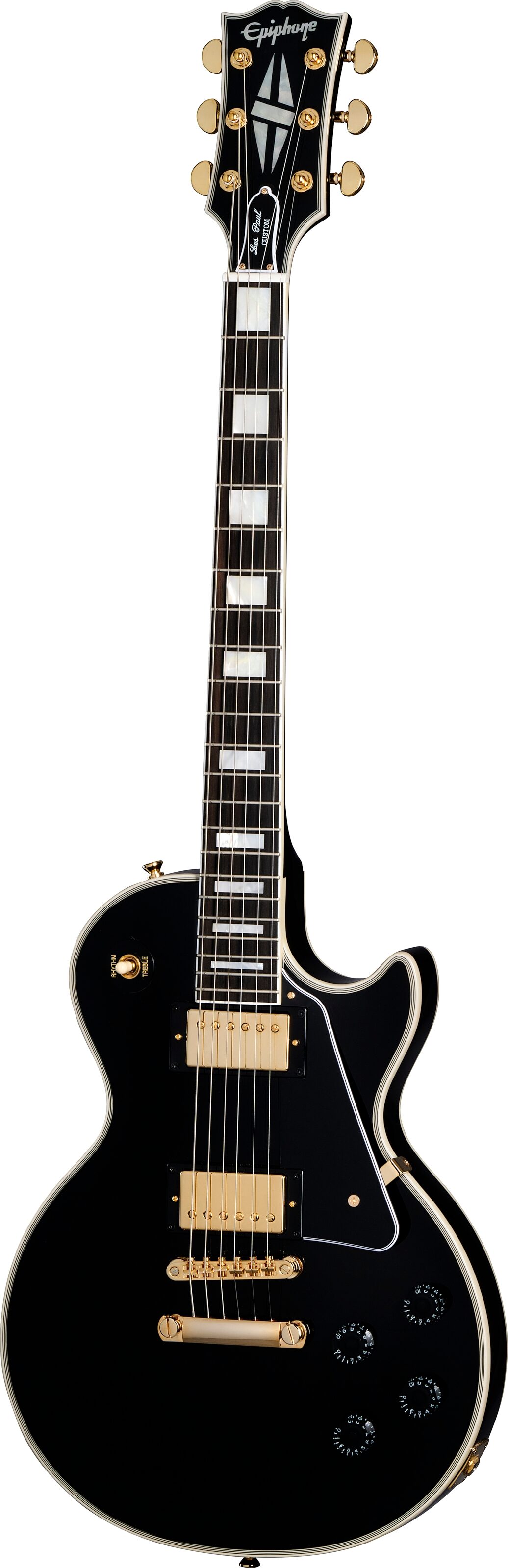 Epiphone Inspired by Gibson Custom Les Paul Custom, Ebony, Open Box (Very Good), Action Position Back