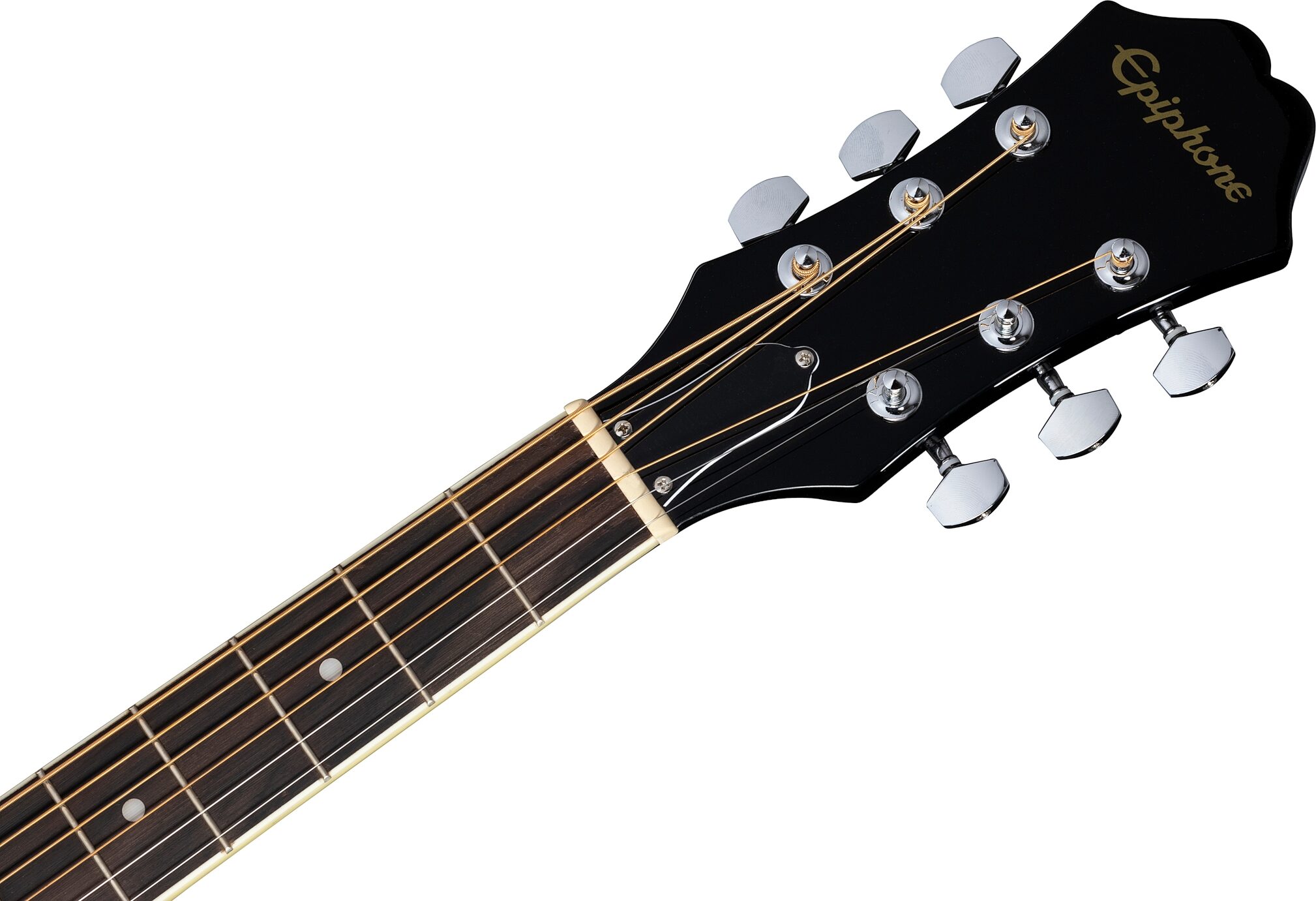 Epiphone FT-100 CE Songmaker Deluxe Acoustic-Electric Guitar, Ebony, Action Position Back
