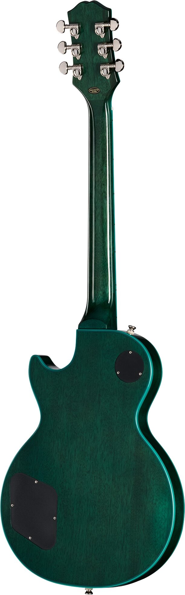 Epiphone Exclusive Inspired by Gibson Les Paul Custom Widow Electric Guitar (with Gig Bag), Peacock, Action Position Back