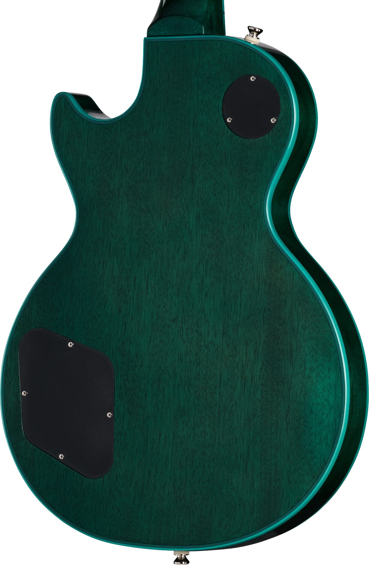 Epiphone Exclusive Inspired by Gibson Les Paul Custom Widow Electric Guitar (with Gig Bag), Peacock, Action Position Back
