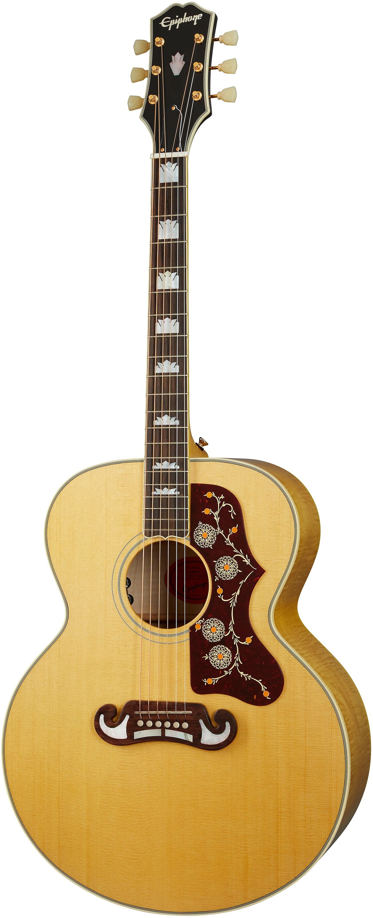 Epiphone J-200 Jumbo Acoustic-Electric Guitar, Aged Natural Antique, Open Box (Very Good), Action Position Back