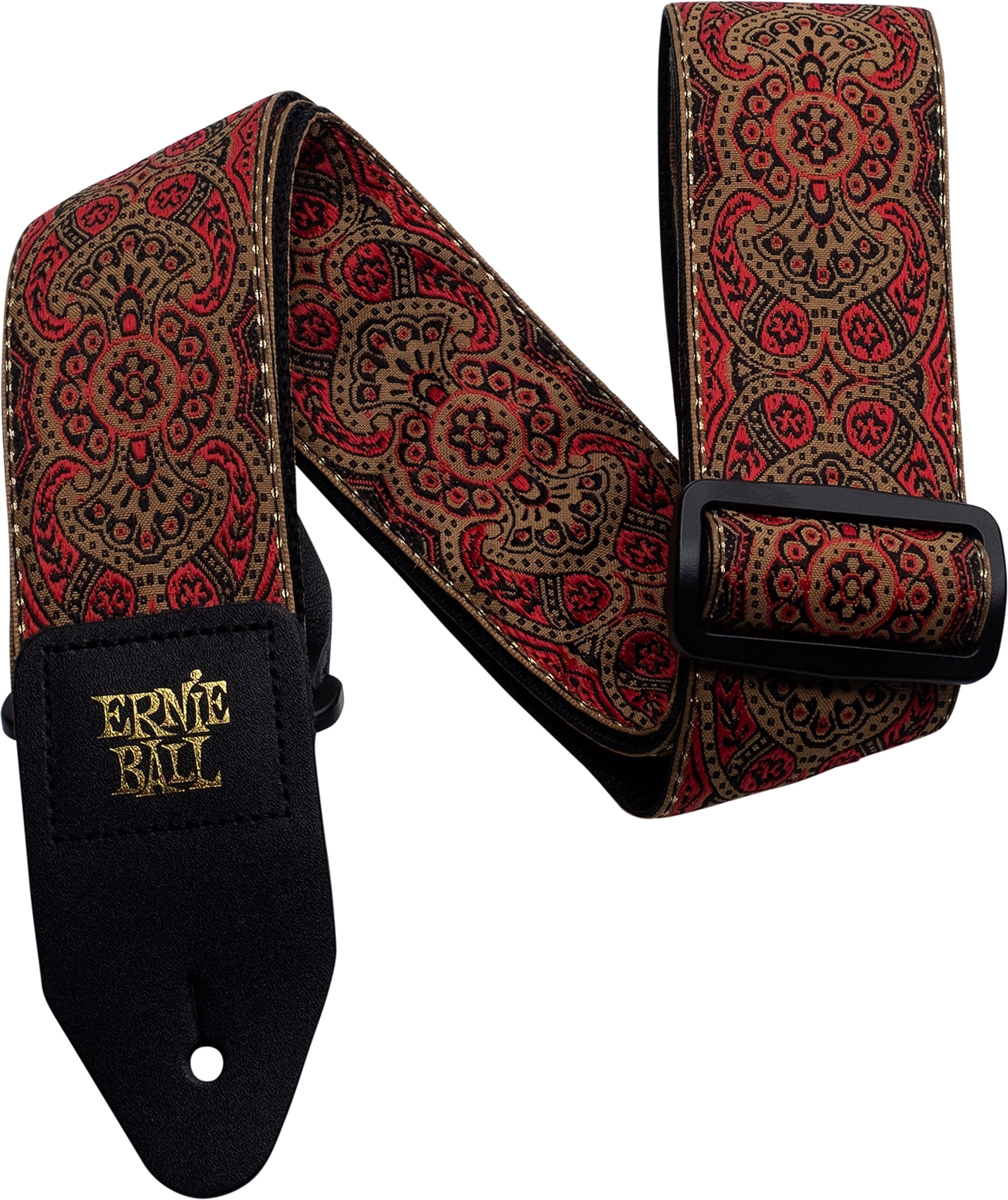 Ernie Ball Jacquard Guitar Strap, Crimson Paisley, Action Position Back
