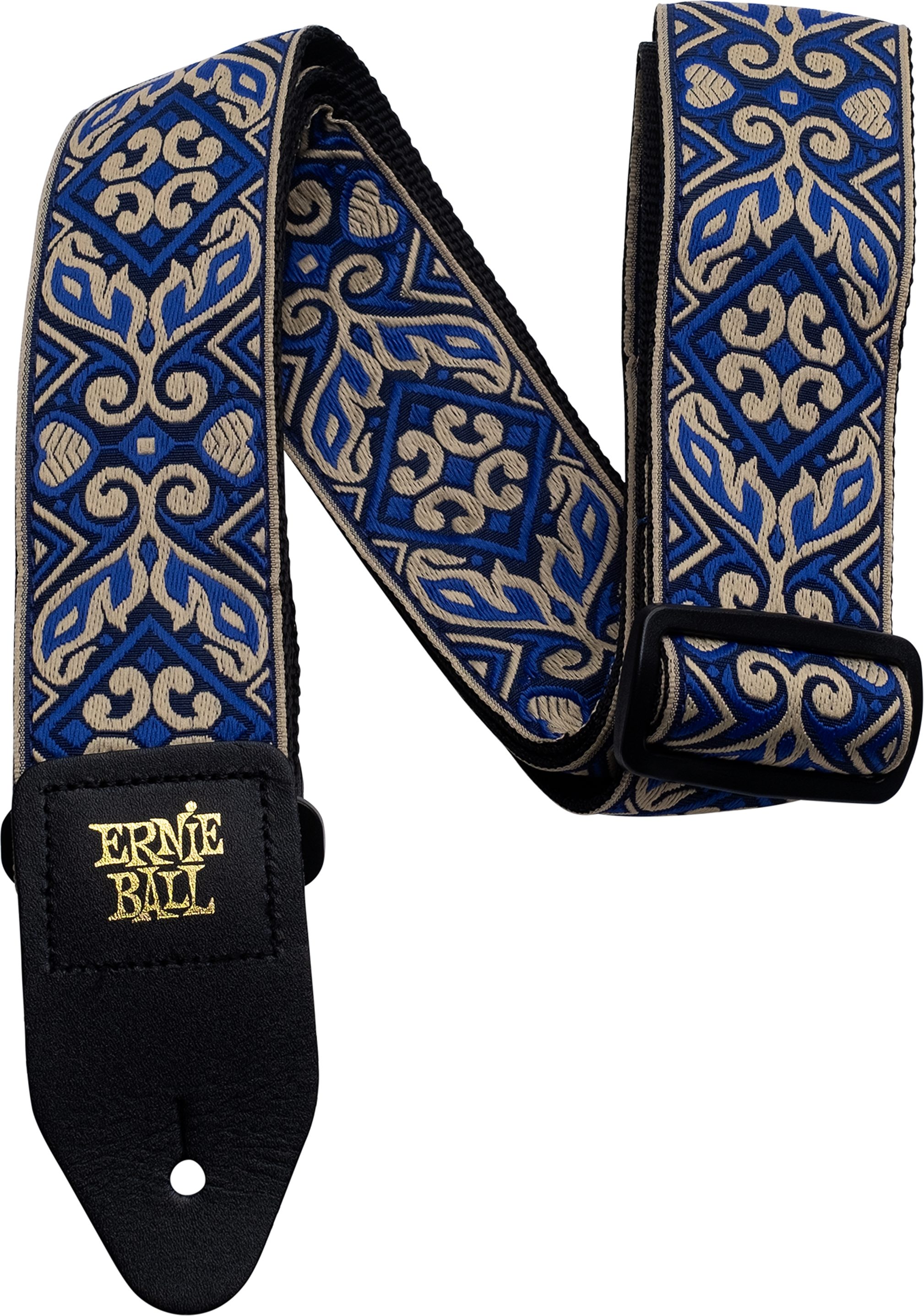 Ernie Ball Jacquard Guitar Strap, Tribal Blue, Action Position Back