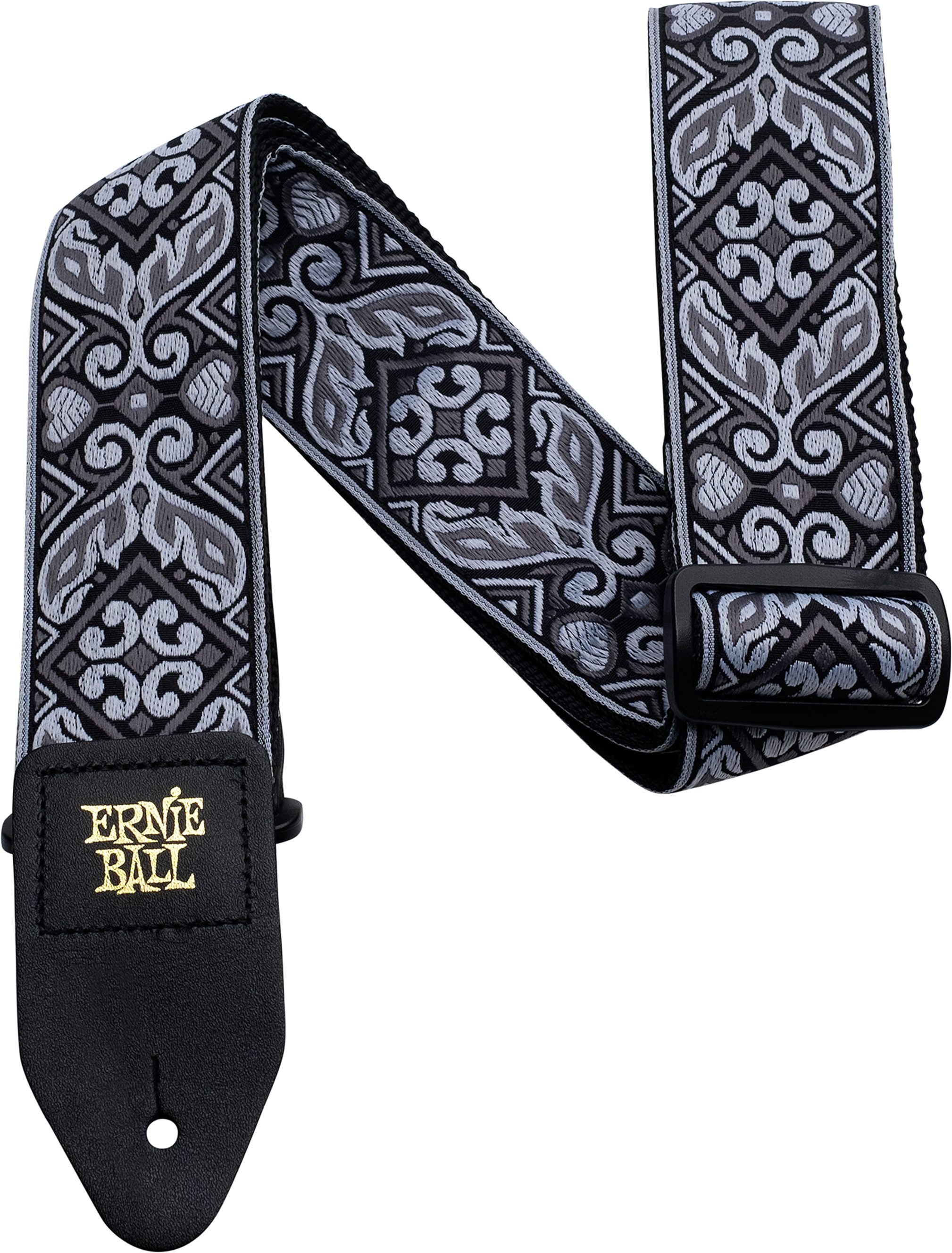Ernie Ball Jacquard Guitar Strap, Tribal Silver, Action Position Back