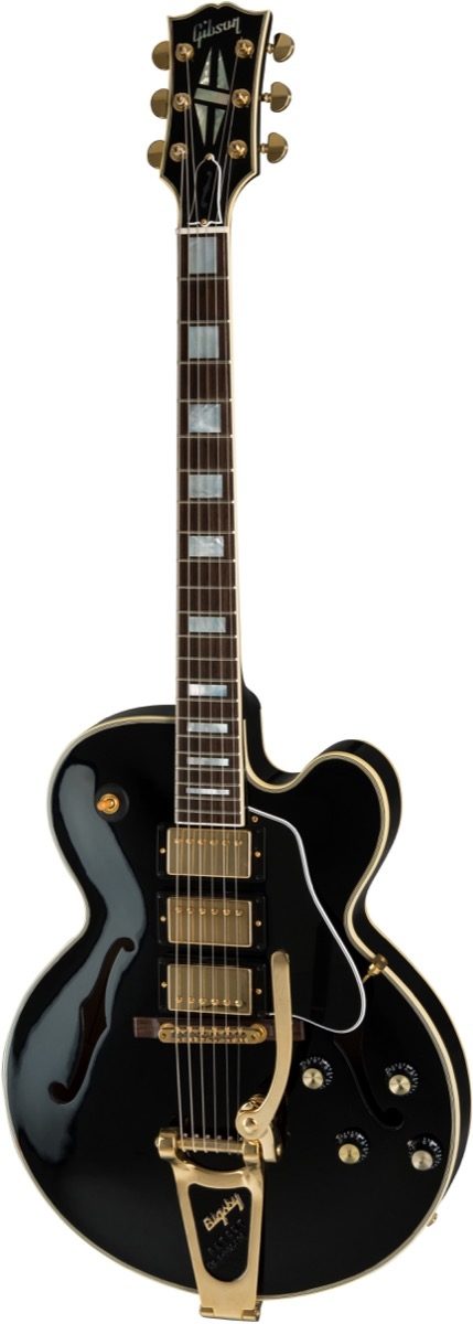 Gibson 2019 ES-275 Black Beauty Bigsby Thinline Semi-Hollowbody Electric Guitar (with Case), Main