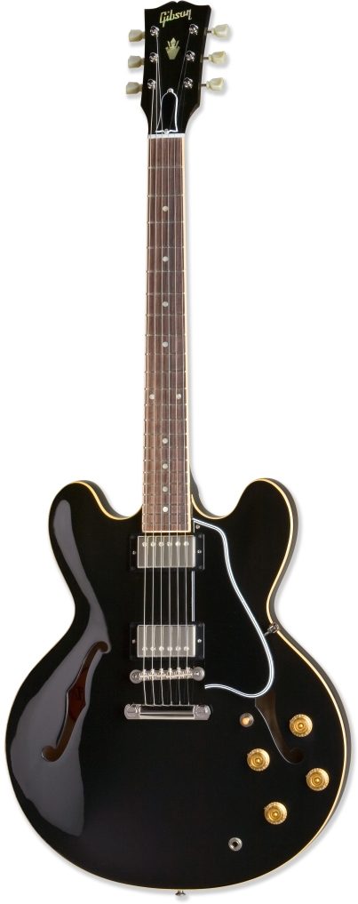 Gibson ES-335 Fat Neck Semi-Hollowbody Electric Guitar (With Case), Antique Ebony