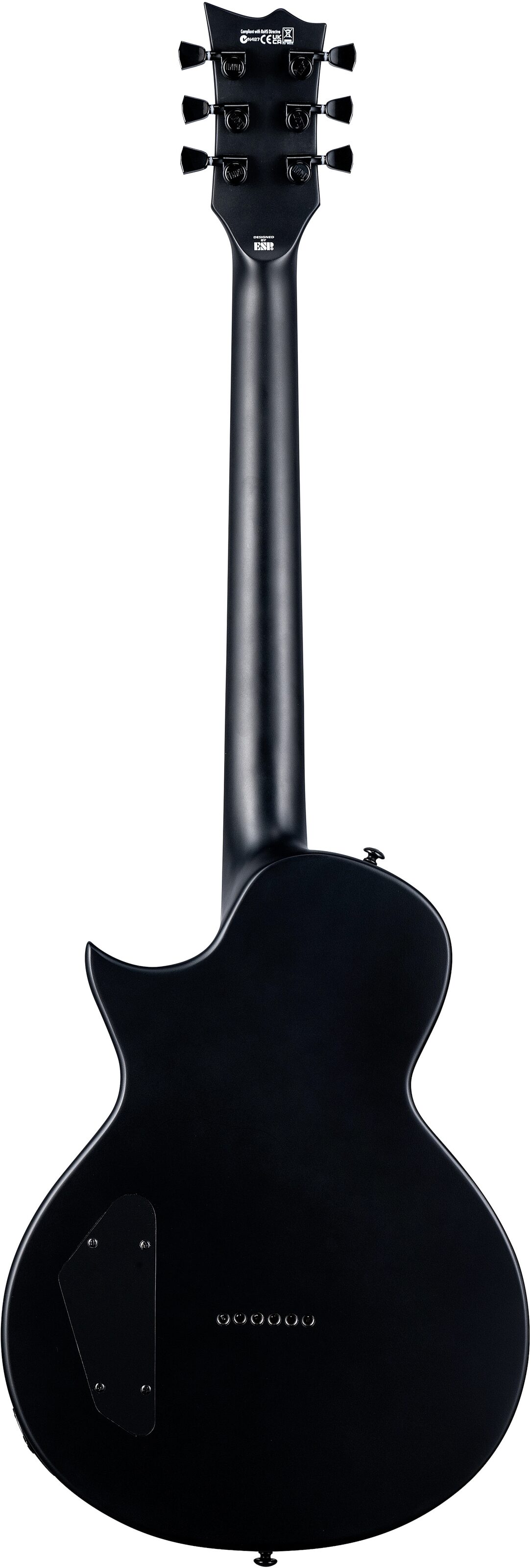 ESP LTD Deluxe EC-01FT Electric Guitar, Charcoal Burst Satin Teardrop, Action Position Back