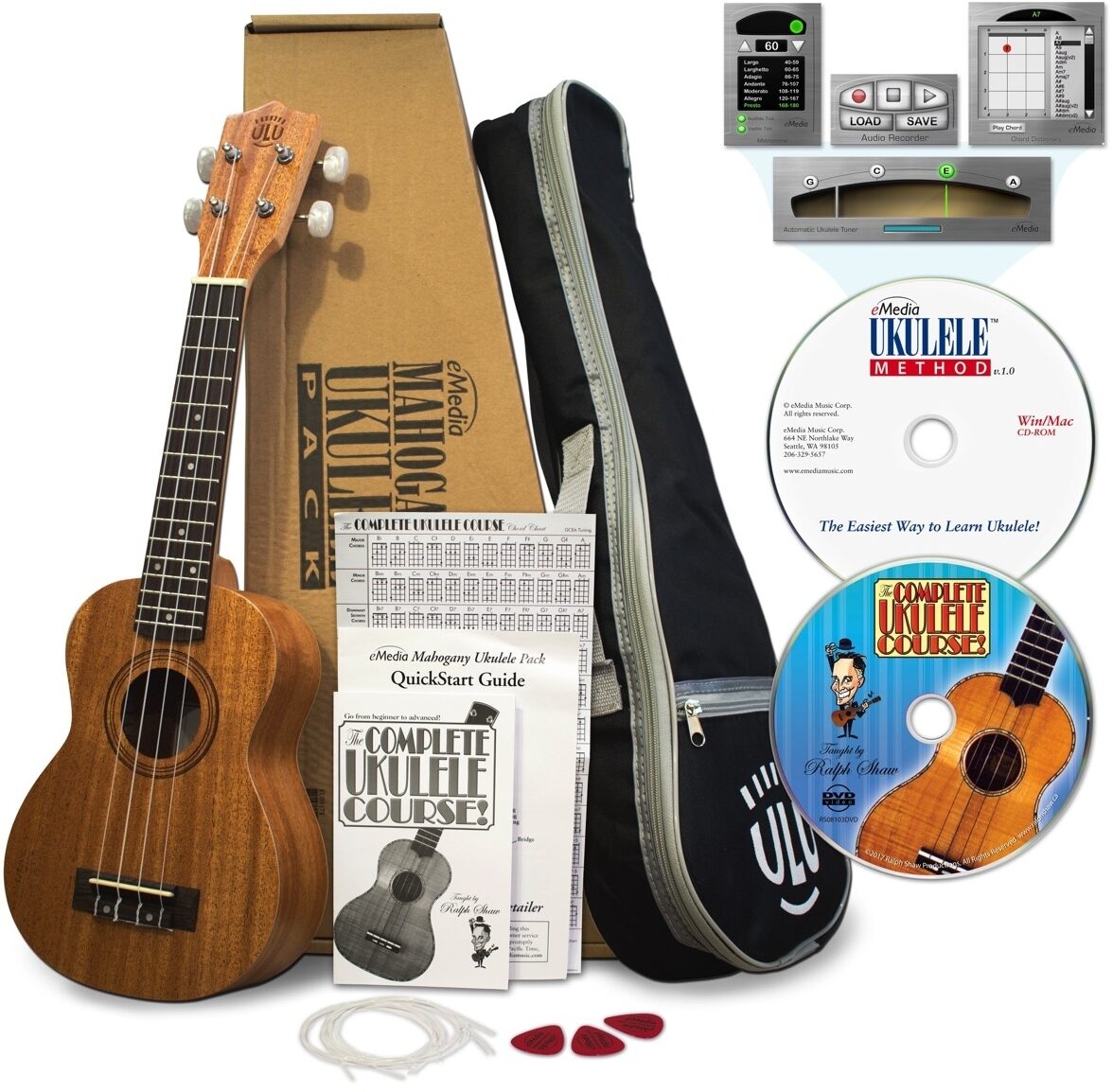 eMedia Mahogany Ukulele Pack, Pack