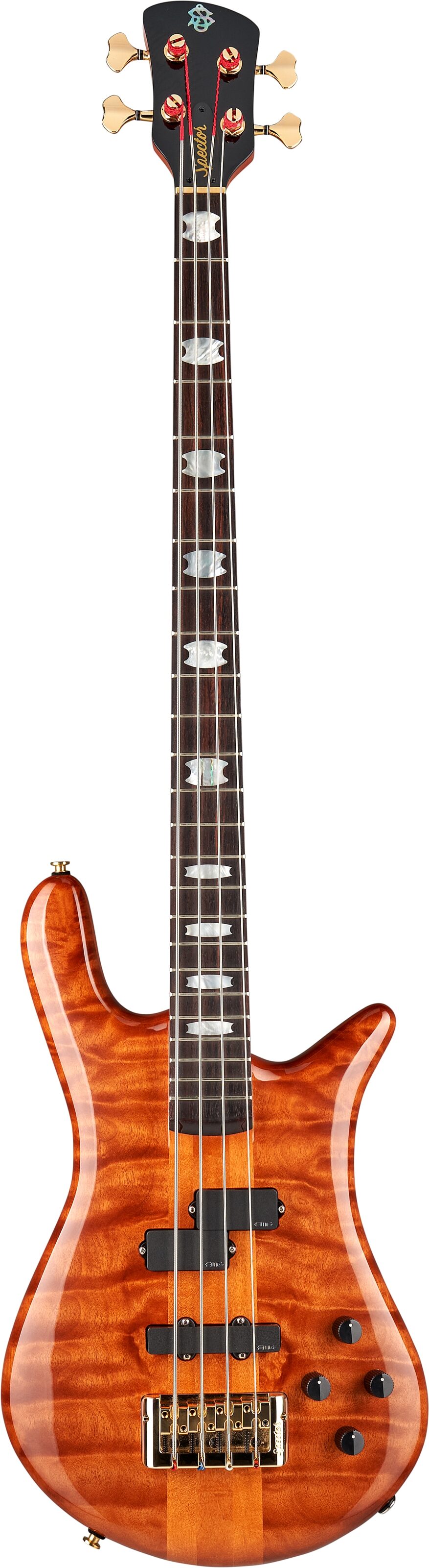 Spector Euro 4 Doug Wimbish Signature Model Electric Bass, Amber Gloss, Action Position Back