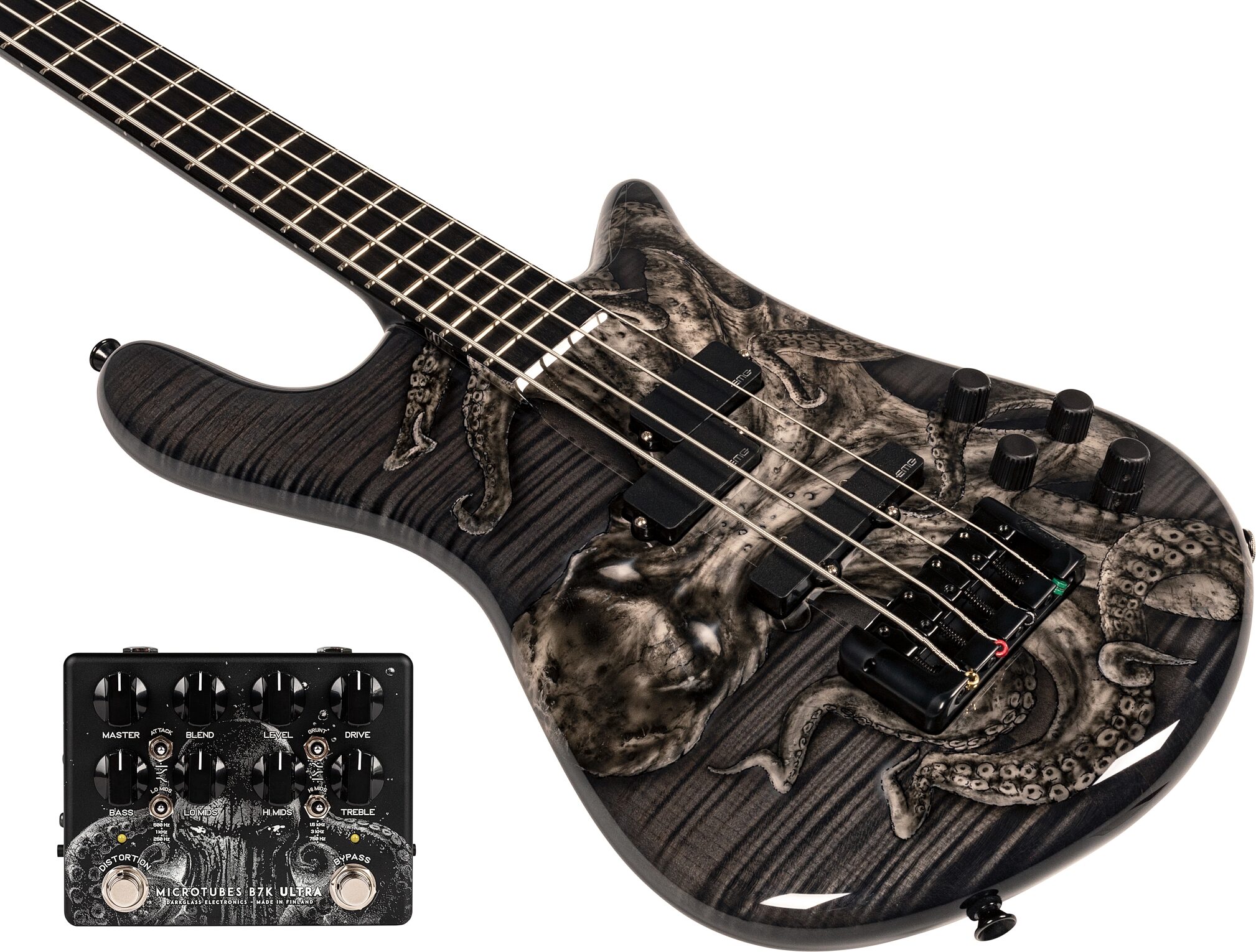 Spector LE Euro Squid 4 String Bass Guitar (with Case), Action Position Back