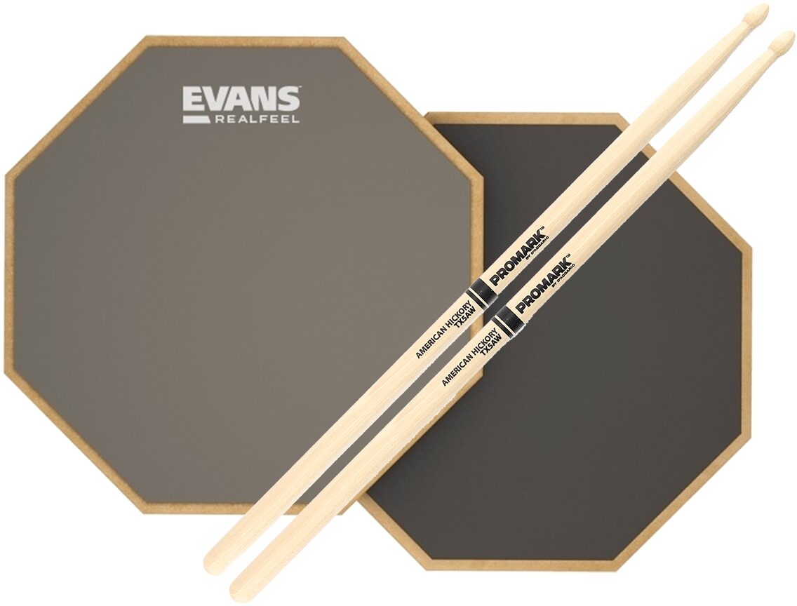 Evans 2-Sided RealFeel Practice Drum Pad, pack