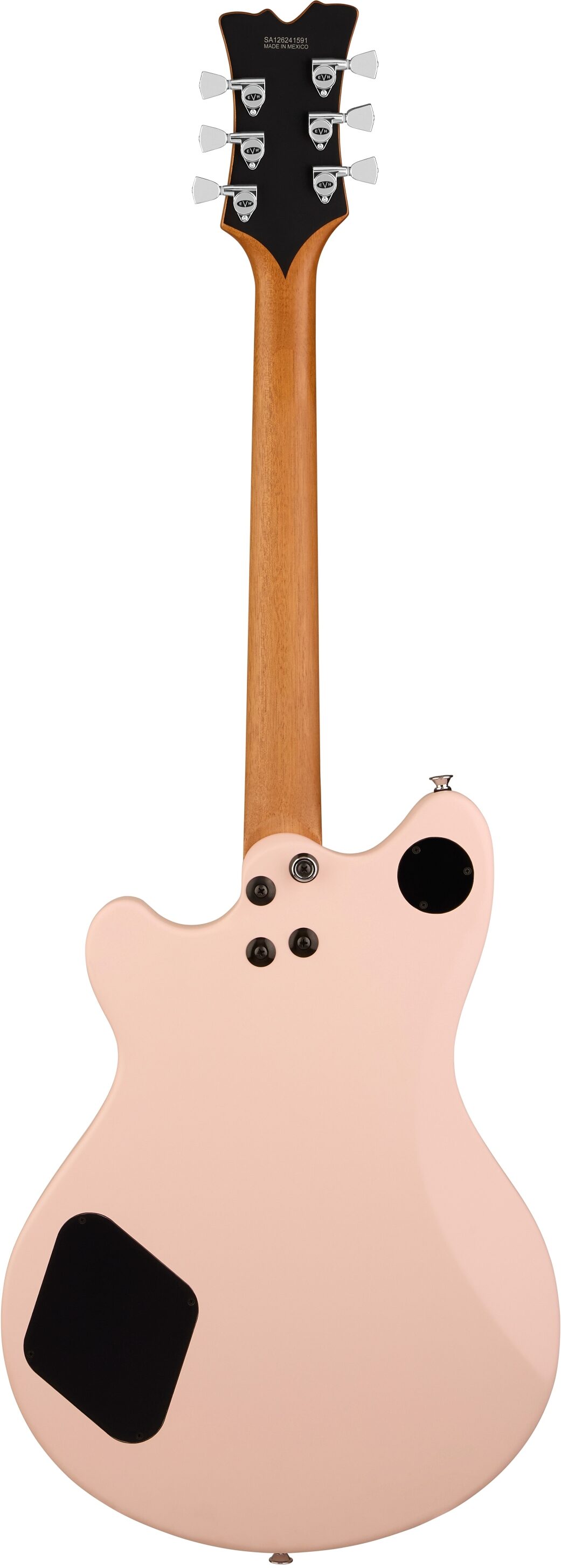 EVH Eddie Van Halen Limited Edition SA-126 Special Electric Guitar, with Ebony Fingerboard (with Case), Satin Shell Pink, Action Position Back