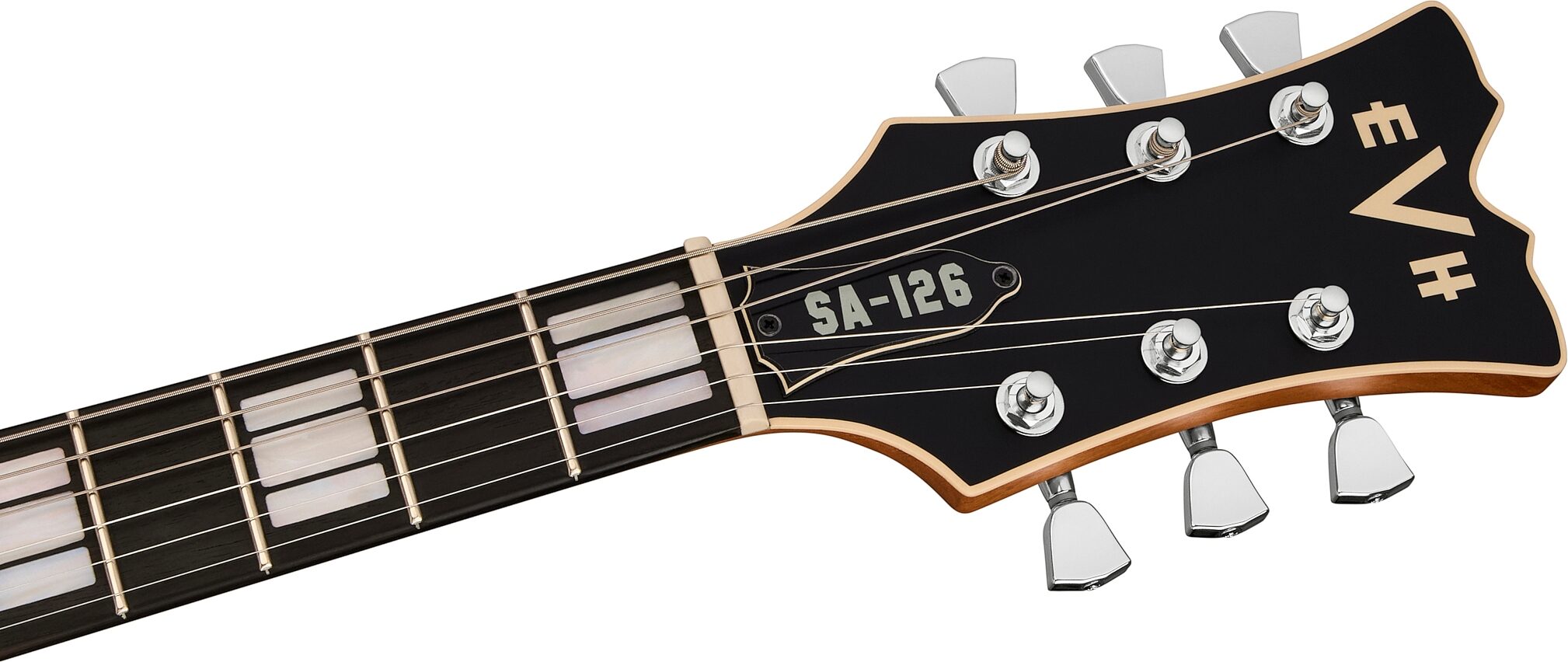 EVH Eddie Van Halen Limited Edition SA-126 Special Electric Guitar, with Ebony Fingerboard (with Case), Satin Shell Pink, Action Position Back