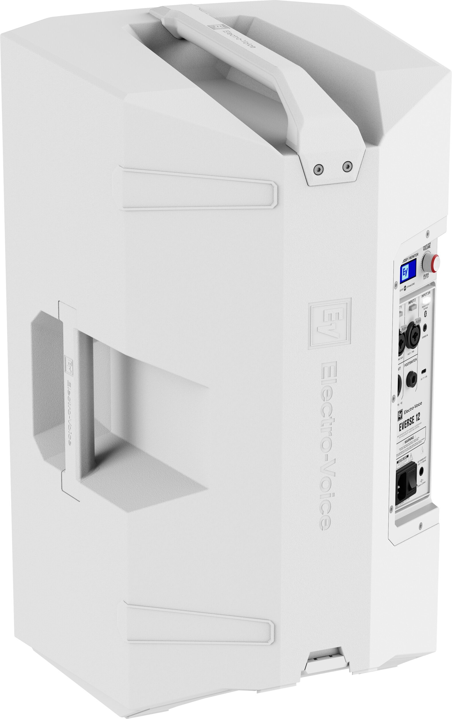 Electro-Voice EVERSE 12 Battery-Powered PA Speaker, White, Action Position Back