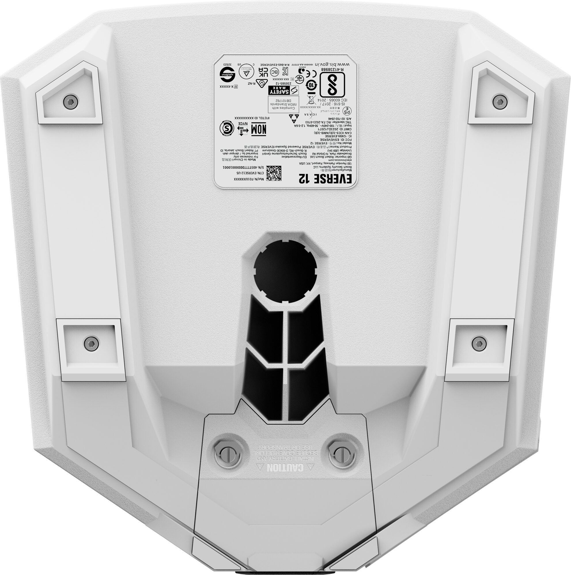 Electro-Voice EVERSE 12 Battery-Powered PA Speaker, White, Action Position Back