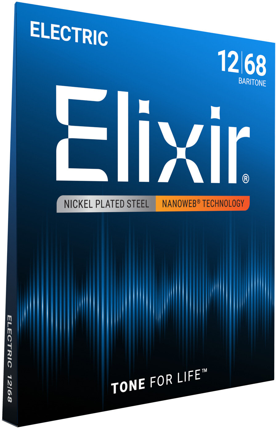 Elixir Nanoweb Electric Baritone Guitar Strings, 12-68, View2
