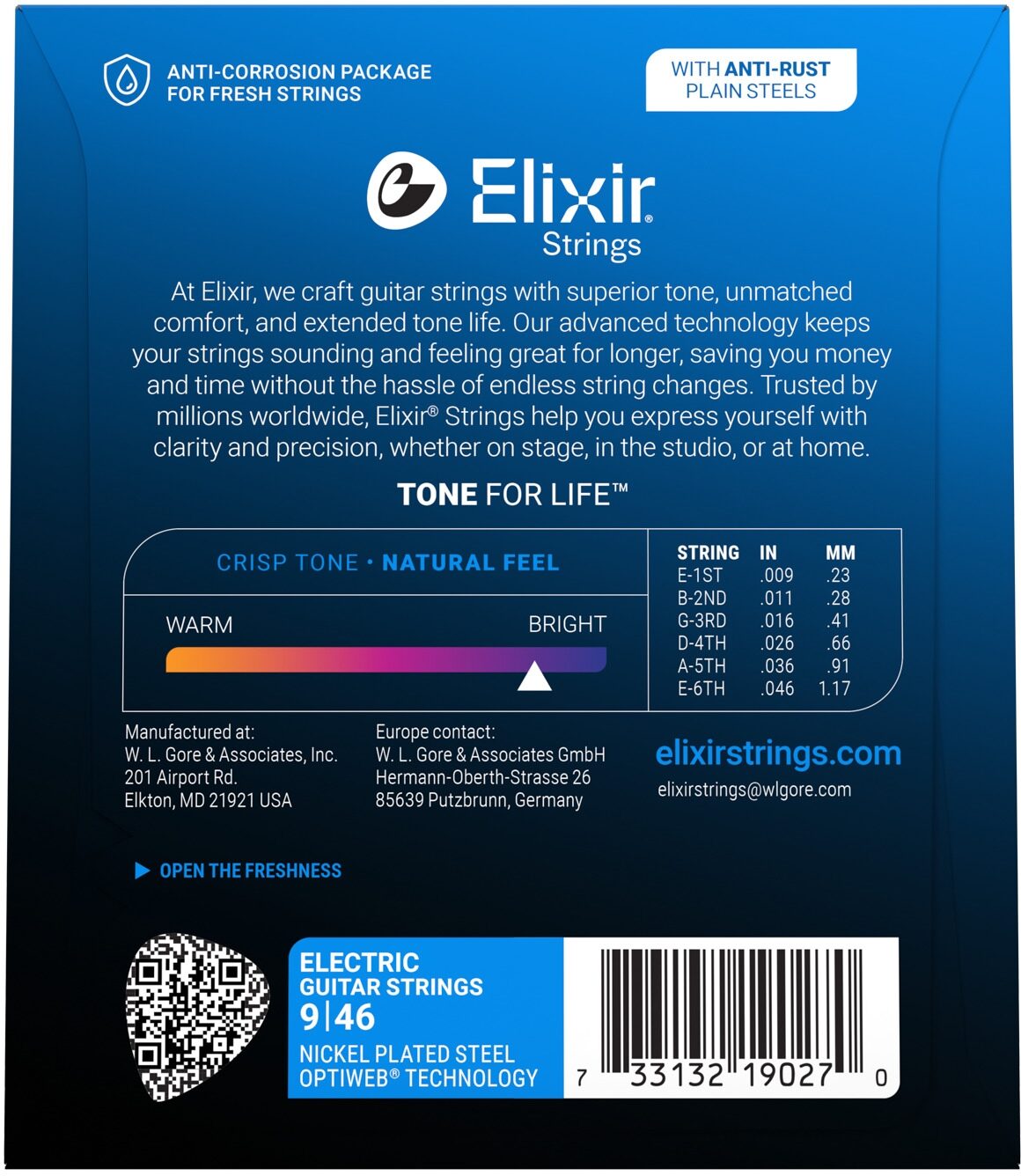 Elixir Optiweb Electric Guitar Strings, Custom Light, View3