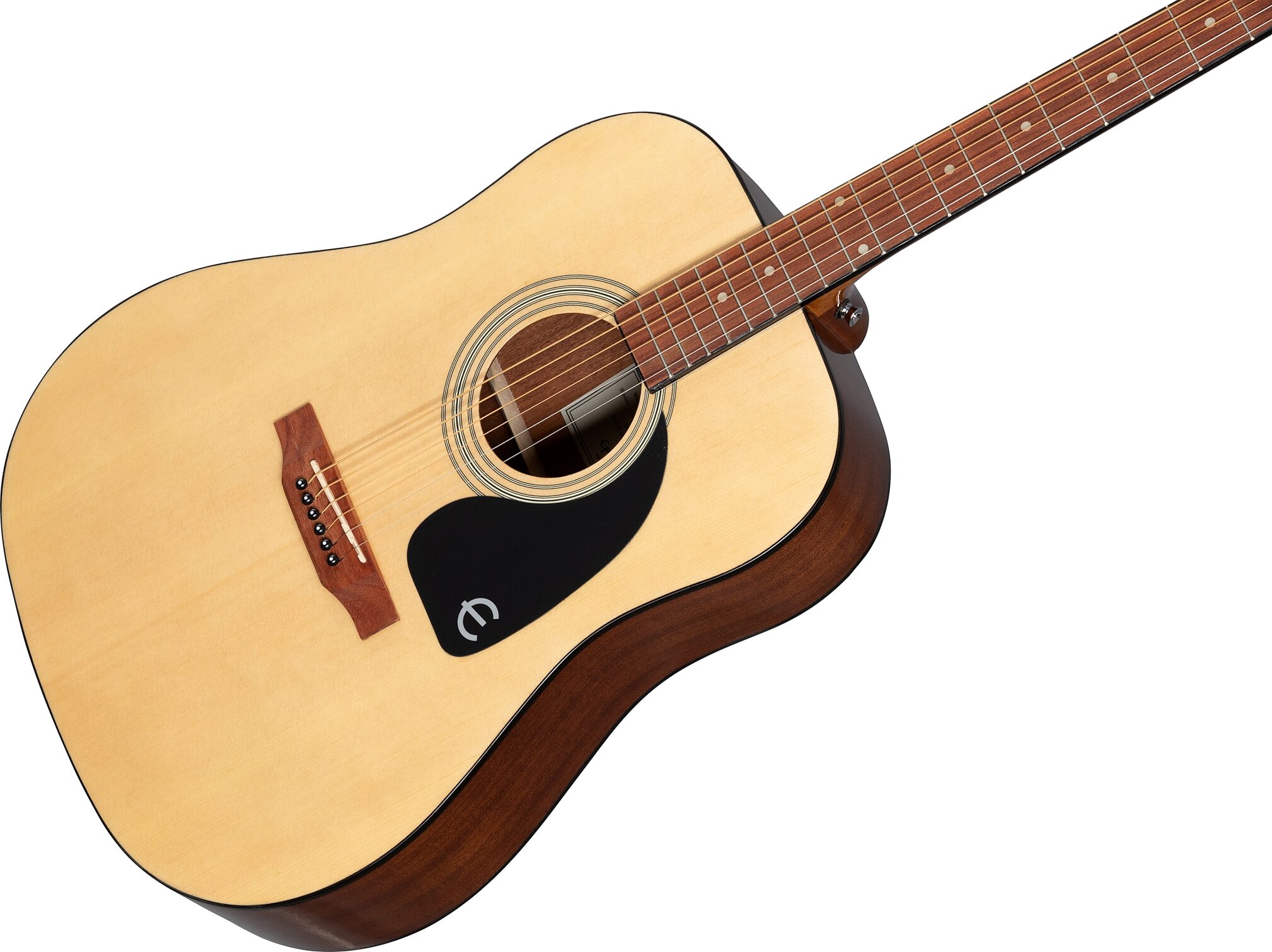 Epiphone Songmaker FT-100 Acoustic Guitar Player Pack, Natural, Action Position Back