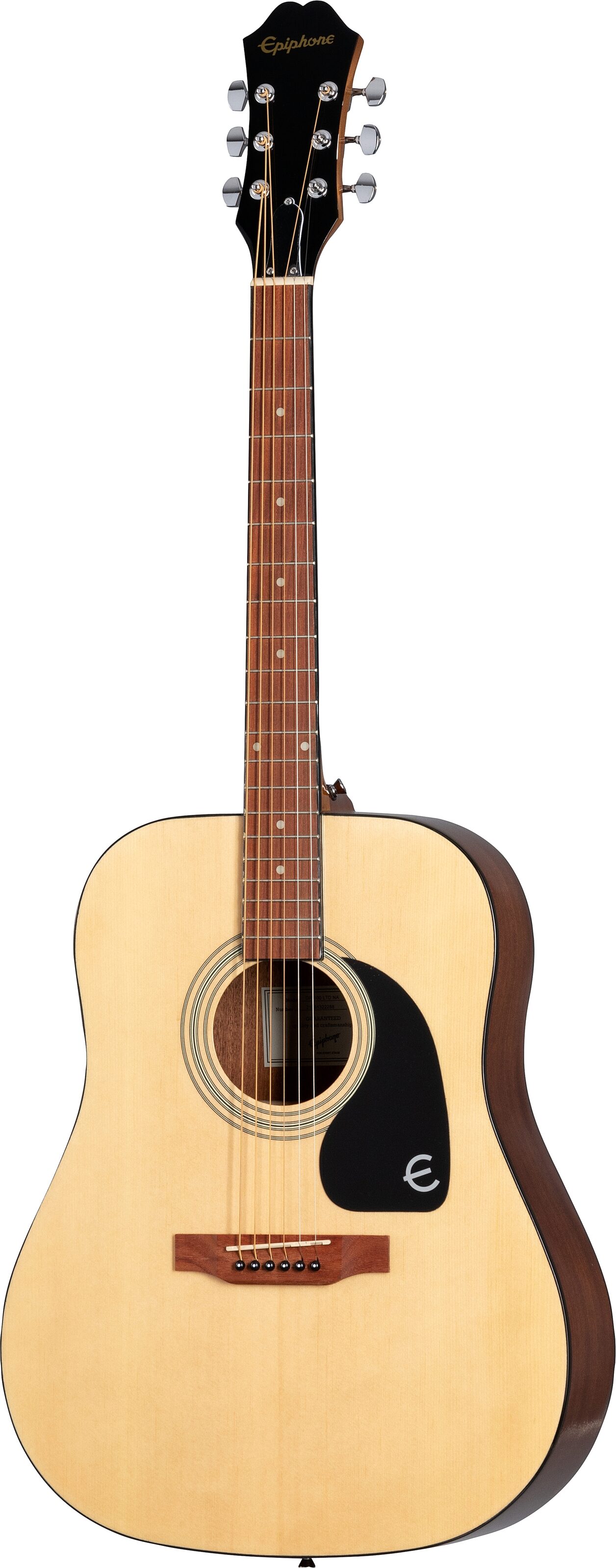 Epiphone Songmaker FT-100 Acoustic Guitar Player Pack, Natural, Action Position Back