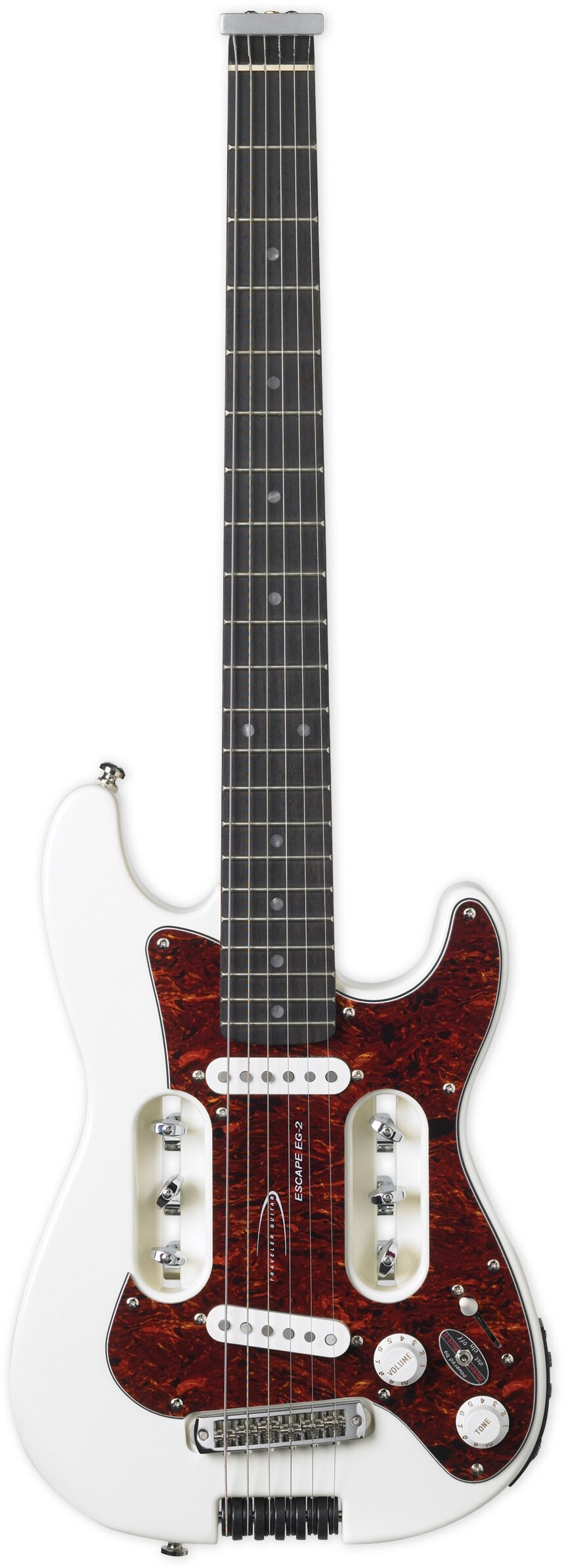Traveler Escape EG-2 Electric Guitar (Rosewood Fingerboard, with Deluxe Gig Bag), White