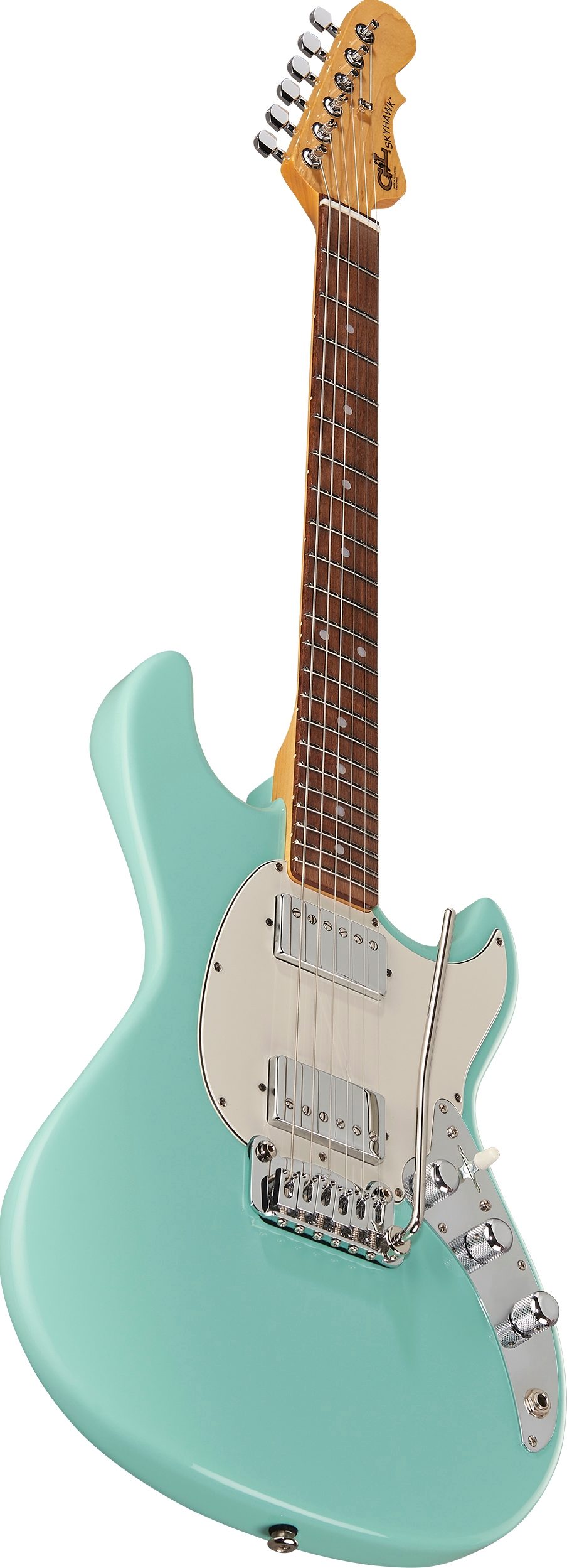 G&L Fullerton Deluxe Skyhawk HH Electric Guitar, Rosewood Fingerboard (with Case), Angled Front