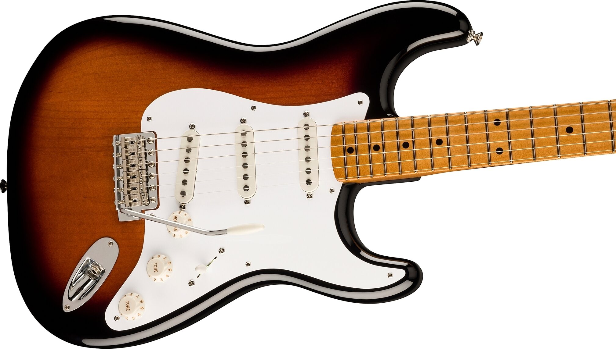 Fender Vintera II '50s Stratocaster Electric Guitar, Maple Fingerboard (with Gig Bag), 2-Color Sunburst, Action Position Back