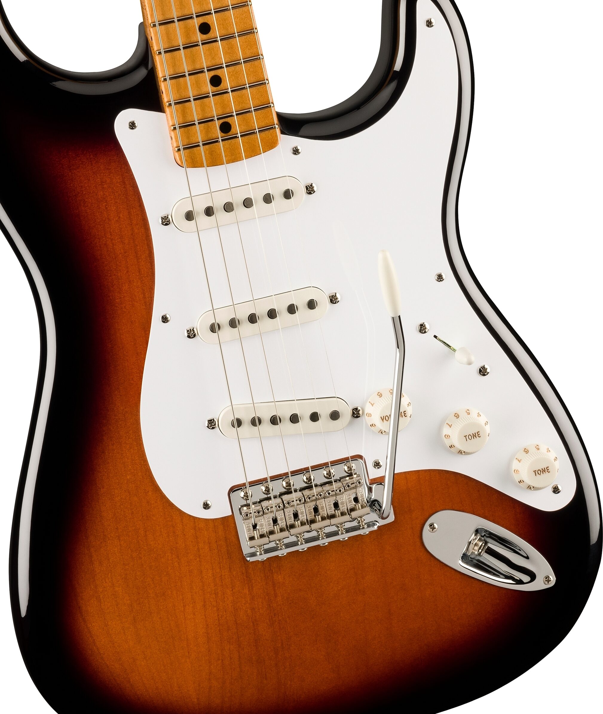 Fender Vintera II '50s Stratocaster Electric Guitar, Maple Fingerboard (with Gig Bag), 2-Color Sunburst, Action Position Back