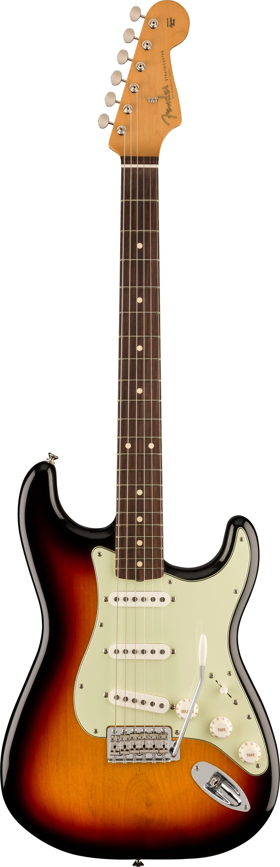 Fender Vintera II '60s Stratocaster Electric Guitar, Rosewood Fingerboard (with Gig Bag), 3-Color Sunburst, Action Position Back