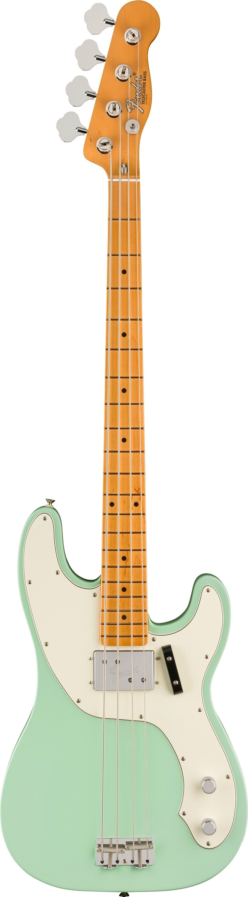 Fender Vintera II '70s Telecaster Electric Bass, Maple Fingerboard (with Gig Bag), Surf Green, Action Position Back